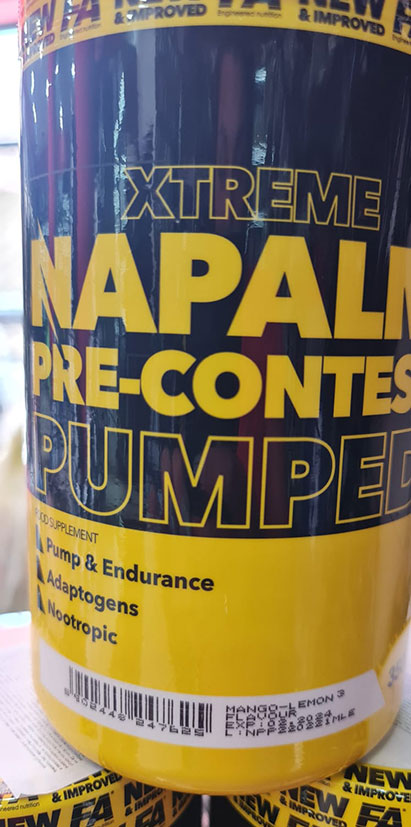 "Отповикување на небезбедни производи Napalm Pre-contest pumped stimulant free 350"